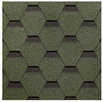 Гибкая черепица ЗЕЛЕНАЯ Docke PIE SIMPLE Сота (3м2)