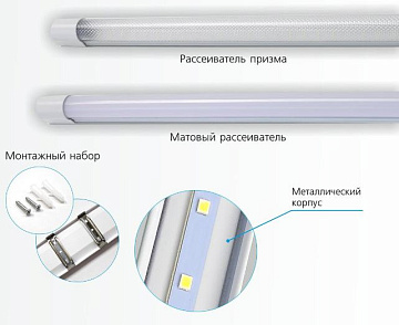 Светильник с/д LE LED ECO R SLIM 16W 5000К (призма)
