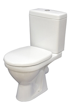 Унитаз (компакт) ROSA "НЕРО" гор.выпуск, слив 3/6литров, сиденье ДЮРОПЛАСТ МИКРОЛИФТ (БЕЛЫЙ)