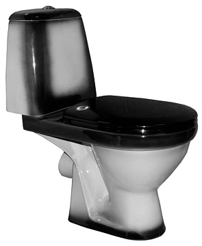 Унитаз (компакт) ROSA "ПРЕМЬЕР" крышка сиденье нижняя подводка (ЧЕРНЫЙ декор)