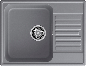 Мойка кухонная кварцевая GRANFEST QUARTZ GF-Z13 620x480 (13 ТЁМНО-СЕРЫЙ) С СИФОНОМ
