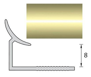 Раскладка Ideal  Металлик Золотистый  8 мм внутренняя 2,5 м (уп. - 25 шт.)