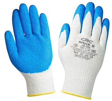 Перчатки рабочие 13кл полиэстр, рисунок, синий вспен латекс