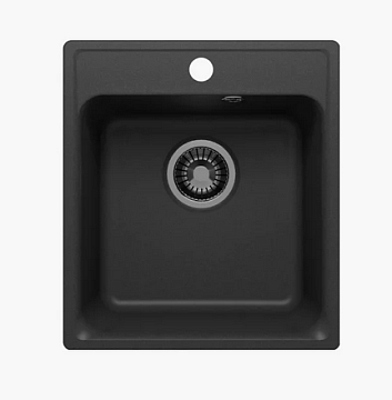 Мойка кухонная кварцевая POLIGRAN QuartzBond 430 УГОЛЬ (БЕЗ СИФОНА)