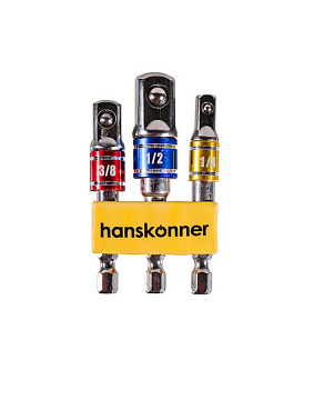 Адаптеры для торцевых головок 1/4", 3/8", 1/2" Hanskonner HK1041-04-S3AD