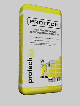 Клей для наружной теплоизоляции фасадов Р-31 25кг PROTECH (желтый)