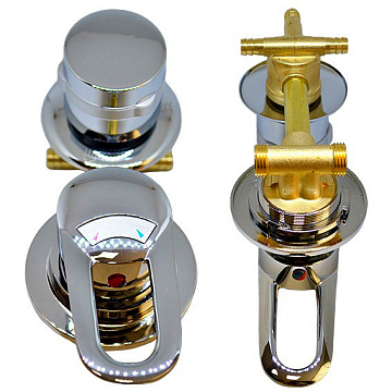 Смеситель для душевой кабины 3-х режимный 120 мм ERLIT выводы под хомут (0921025002)