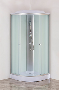 Душевая кабина EVA GOLD F101WS 100*100 низкий поддон, белое.заднее, рефленое переднее стекло
