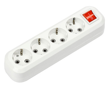 Колодка Smartbuy 4 гнезда с/з с выкл 16А/3,5кВт (SBE-16-4-00-ZS)