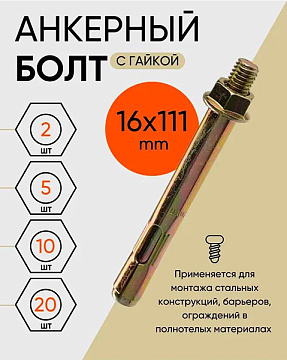 16х110(111) Анкерный болт с гайкой (20)