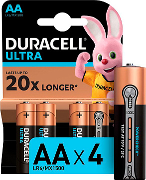 Батарейки DURACELL UltraPower AA 4шт LR6-4BL Ultra Power