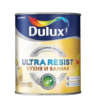 Dulux Ultra Resist Кухня и Ванная краска повышенной влагостойкости для стен и пот. 2,5л