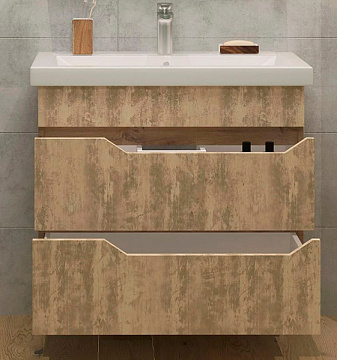 EVAGOLD "LIBERTY" 80 Тумба подвесная (ТРАВЕРТИН) c Умывальником ГРЭММИ-80