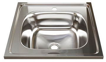 Мойка из нержавеющей стали накладная MIXLINE 50*50 толщина 0,4мм, глубина 160мм ()