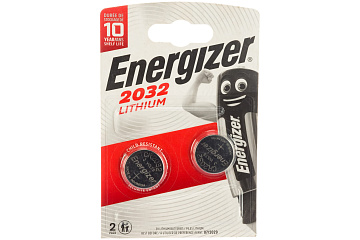 Элемент питания ENERGIZER Miniatures Lithium 2 шт CR 2032 FSB2 упак <E301021403>