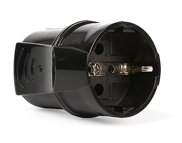 Штепсельное гнездо с заземлением черное 16А 250В (SBE-16-S01-bz)