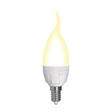 Лампа UNIEL LED-CW37 7W/3000K/E14/FR/DIM PLP01WH свеча на ветру