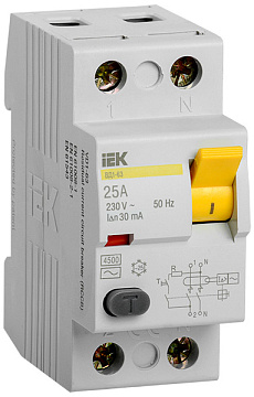 УЗО IEK ВД1-63 2п 25А 30мА MDV10-2-025-030