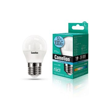 Лампа с/д CAMELION LED12-G45/845/E27 220V 12W