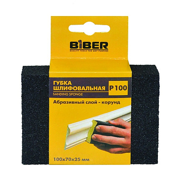 Губка шлифовальная 4-сторонняя Р60 100*70*25  70671  БИБЕР