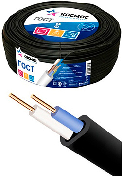 Кабель ВВГ-П 2х1.5 Ч (бухта 20м) (шт) АЛЬФАКАБЕЛЬ KOC_VVGp2x1.5_20mB