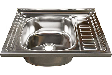 Мойка из нержавеющей стали накладная MIXLINE 60*50 (ЛЕВАЯ) толщина 0,4мм, глубина 15см. ()