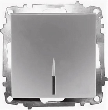 Механизм выключателя  ZENA 1 кл+свет серебро 609-011000-201