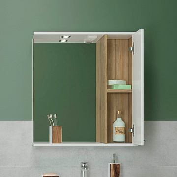 юEVAGOLD "ШИМО" 65 Зеркало-Шкаф с подсветкой, выключателем