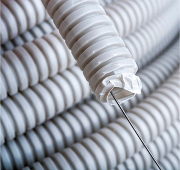 Гофротруба ПВХ серая d20мм Ecoplast 10120-100 легкая, с зондом