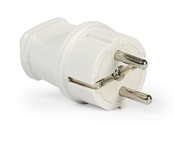 Вилка Smartbuy прямая с/з белая 16А 250В (SBE-16-P01-w)