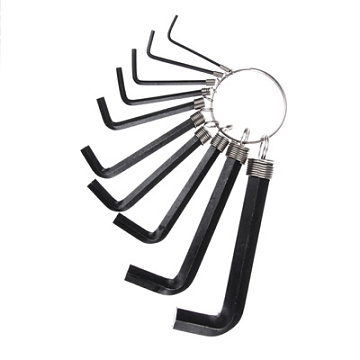 Ключи шестигранные FIT 2-10мм 8шт CrV на кольце 64165