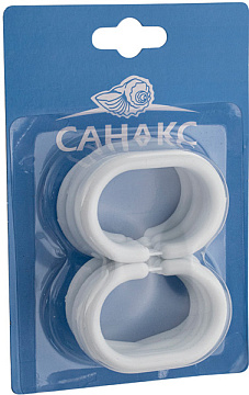 Кольца для штор и карнизов в ванную и душевую белые пластиковые 12штук (75003)