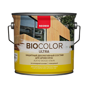 NEOMID BiO COLOR Ultra защитный декоративный состав для древесины (Рябина, 0,9 л) 