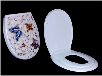 Сиденье для унитаза С ДЕТСКОЙ НАКЛАДКОЙ "Океан LUX с рисунком "Арт бабочки"