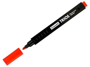 Маркер перманентный 2,5мм красный Luxor Trios 33203