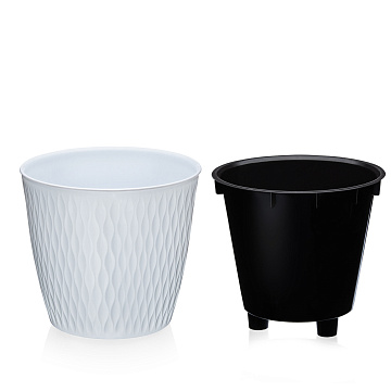 Кашпо Керама 8,5л белое.Эльф 497