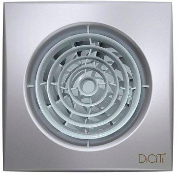 AURA 4C gray metal, Вентилятор осевой вытяжной с обратным клапаном D 100, декоративный