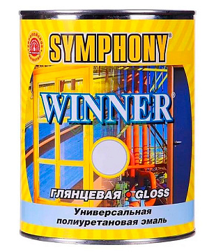 Эмаль SYMPHONY WINNER унив. полиуретановая антикор. эмаль (А) глянцевый (Белый, 0,9л)