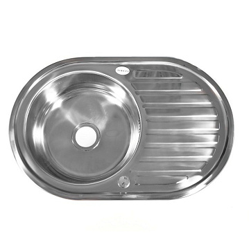 Мойка из нержавеющей стали врезная FABIA 77*50 (ЛЕВАЯ) толщина 0,8мм, глубина 180мм (62329L)