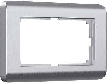 Рамка для двойной розетки WL12-Frame-01-DBL (Stream серебр) W0082106