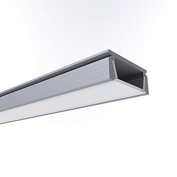 Профиль Apeyron алюм прямой накладной для с/д ленты, серебро, 1м., инд. упак. (3011) 08-05