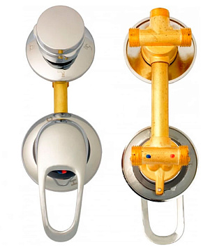 Смеситель для душевой кабины 3-х режимный 120 мм ERLIT вывод резьба 1/2 (2121025005)