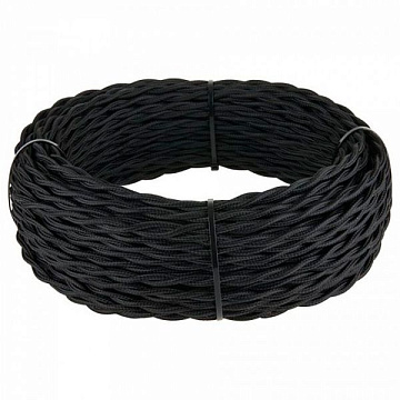 Ретро кабель витой  2х1,5 (черный)