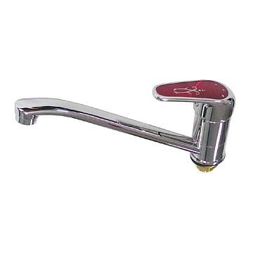 юСмеситель RUSSIA-MOSCOW для кухни с КРАСНОЙ ручкой (2650)