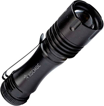 Фонарь ручной КОСМОС (KOS105B)/1ВтLED/с линзой/с зумом/1xAA/корпус алюминий