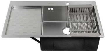 Мойка из нержавеющей стали FABIA PROFI 80х50 см ПРАВАЯ (3,0*0,8 мм) сифон + корзина (80503R)