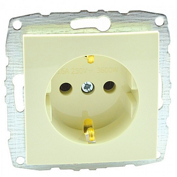 Механизм розетки MONO 1-я с/з крем 500-001721-117