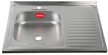 Мойка кухонная стальная 60*80 толшина0,4мм, глубина16см. левая (м00006)