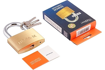 Замок навесной ЛАТУНЬ серия207 70мм НОРА-М