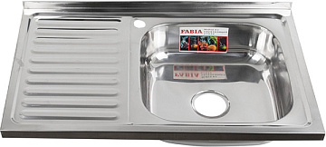 Мойка из нержавеющей стали накладная FABIA 80*50 (ПРАВАЯ) толщина 0,6мм глубина 17см (62274R)